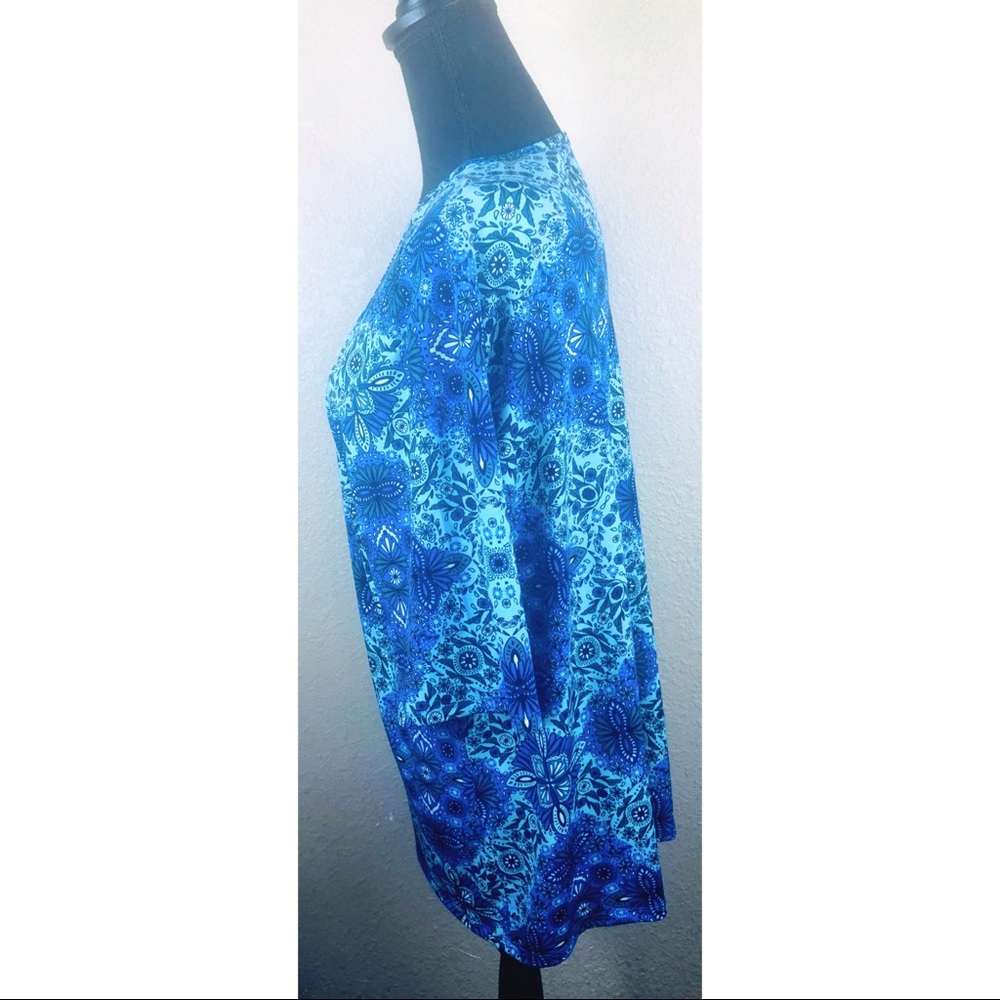 East 5th short sleeve blue square neck top - Picture 6 of 6